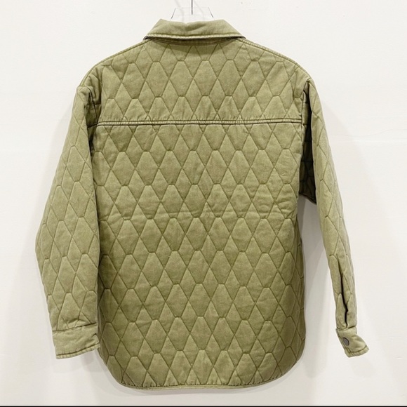 LNWT Joie Quilted Snap Closure Utility Green Shacket* - Picture 2 of 3